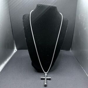 RIBBED CROSS CHAIN 60 Cm